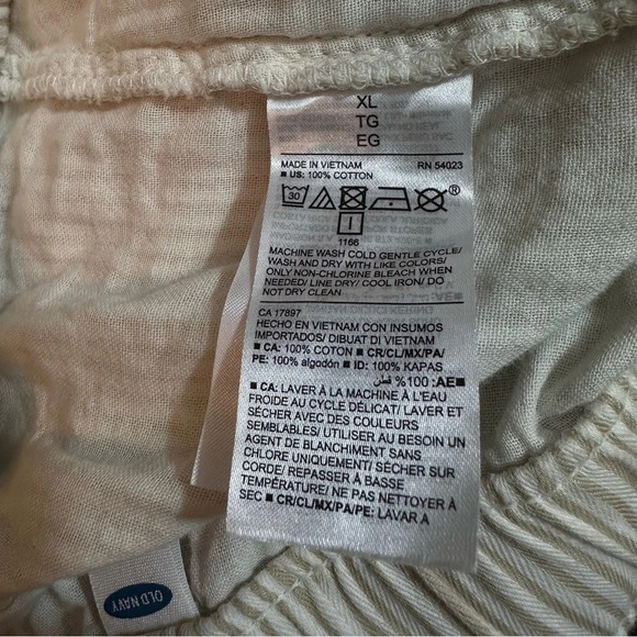 Old Navy High Waisted striped drawstring cropped pants size XL #1411 - Picture 5 of 6